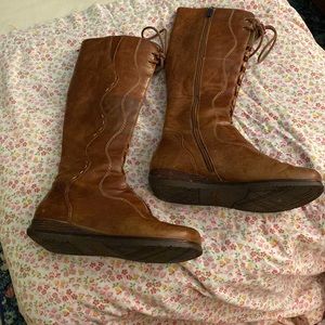 Dansko Brown Lace-Up Knee-High Leather Boots 37